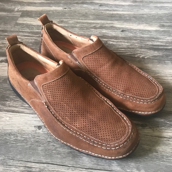 clarks suede loafers mens